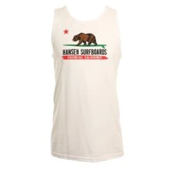 Cal Flag In White Tank Top