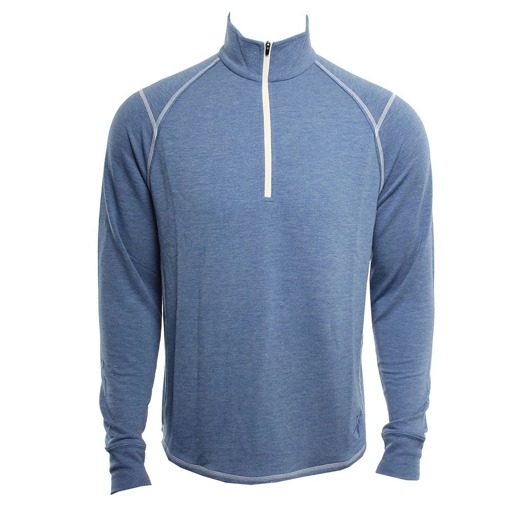 Barrel LS Raglan Shirt Half Zip In Blue