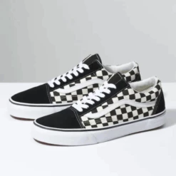 Vans Old Skool Checkerboard In Blac Shoes