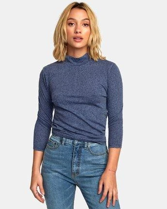 RVCA Jaye Knit Top In Indigo (Ind) Shirt
