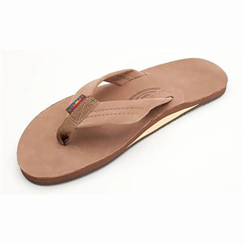 Single Layer Premier Leather In Dark Brown Sandals