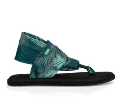 Sanuk Yoga Sling 2 Prints In Green Sandals