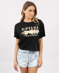 Rip Curl California Super Bloom Crop In Black Shirt