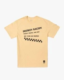RVCA Destroy Racism In Gold Shirt