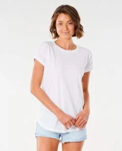 Rip Curl WoLongboard Plains Tee Shirt In White