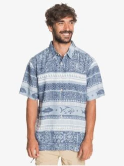 Quiksilver Laki Maikai In Blue Woven Shirt