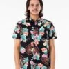 Rip Curl Beach Party In Black Woven Shirt