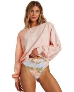 Billabong Lazy Way In Peach Sweatshirt