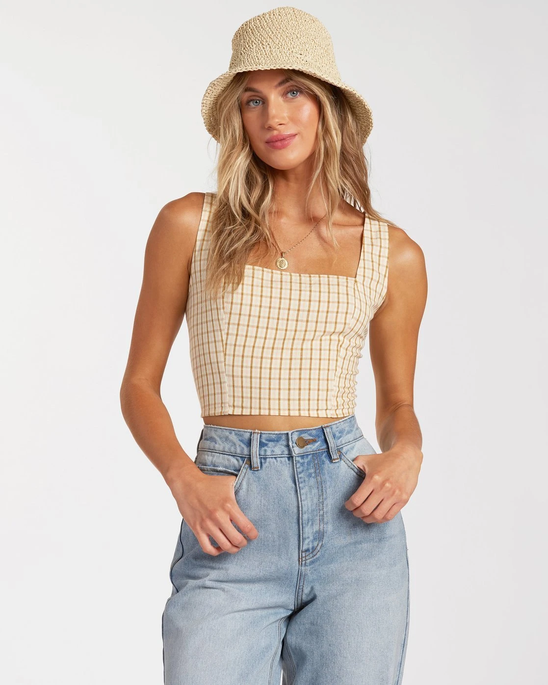 Billabong Check It Crop In Multi Tank Top