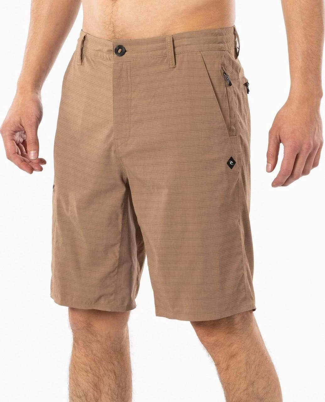 Rip Curl Boardwalk Global Entry In Dark Khaki Shorts