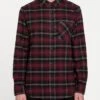 Volcom Caden Plaid Long Sleeve Flannel In Port (Por) Shirt