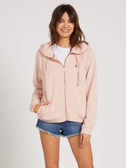 Volcom Moonstoned Zip Hoodie In Pink Sweatshirt