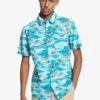 Quiksilver Island Hopper In Blue Woven Shirt