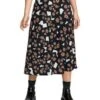 RVCA Floral Pop Midi In Black Skirt