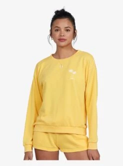 Roxy Surfing By Moonlight In Banana Cream Sweatshirt