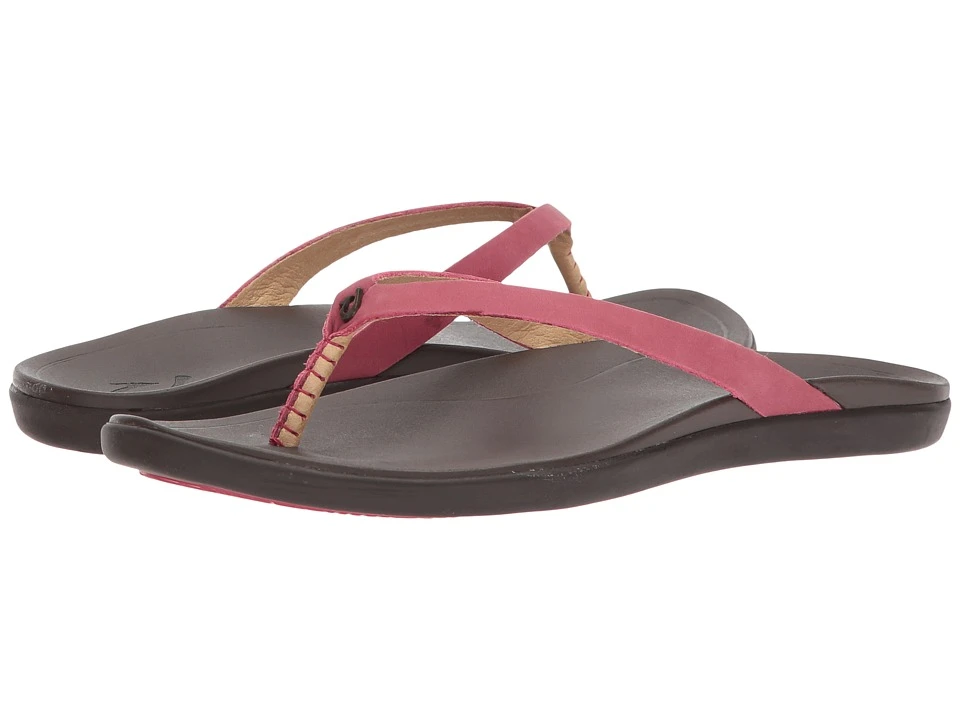 OluKai Ho'opio Leather (dark Red/dark Java)